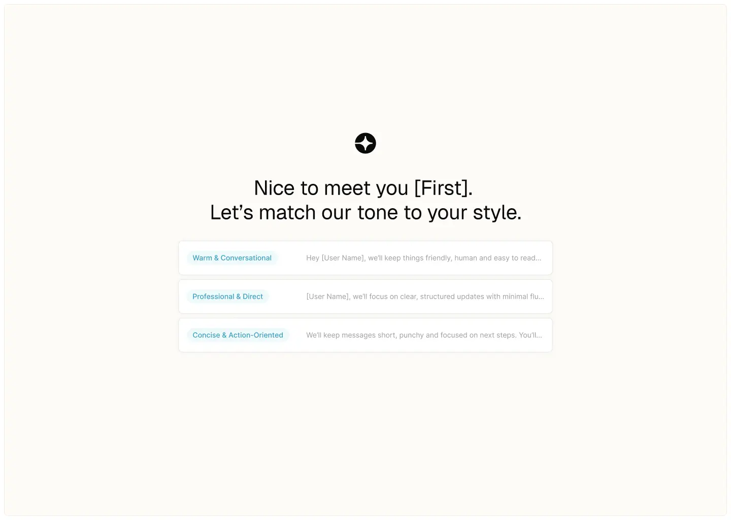 Onboarding step 2